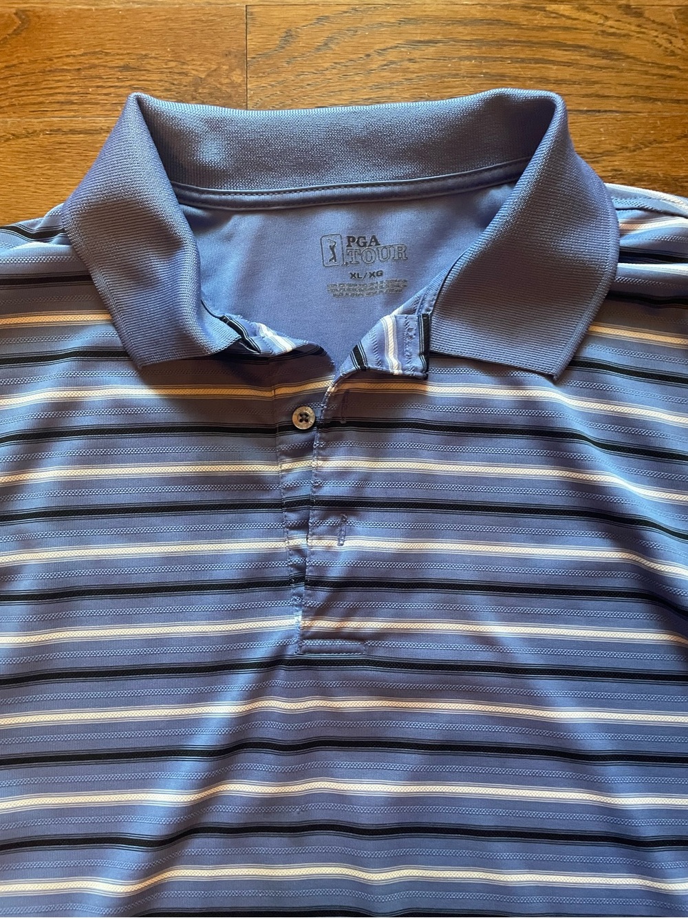 PGA TOUR Men's size XL Blue Striped Polo Shirt